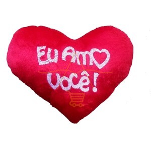 Pelucia de Coração Eu Amo Voce M