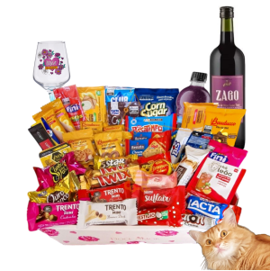 Cesta Café Da Manhã E Chocolate Presente 52 Itens Dia das Mães Taça Vinho