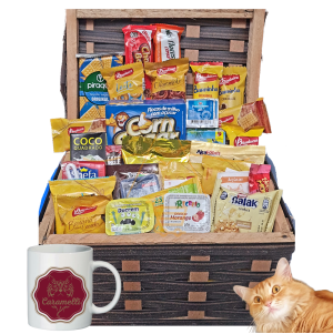 Cesta Bau De Cafe Da Manhã Caneca Aniversario Completa Presente