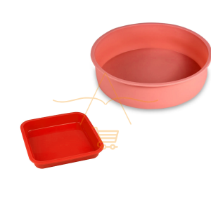 Kit Forma de Silicone Para Bolo e Pudim Red. + Quadr.