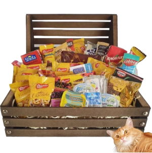 Cesta De Café Da Manhã Chocolate Presente Com Baú